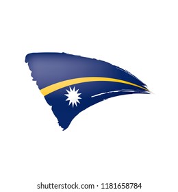 Nauru flag, vector illustration on a white background.