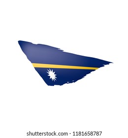 Nauru flag, vector illustration on a white background.