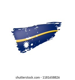 Nauru flag, vector illustration on a white background.