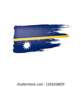 Nauru flag, vector illustration on a white background.