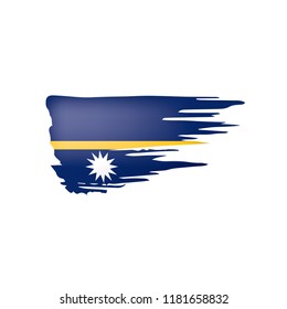 Nauru flag, vector illustration on a white background.