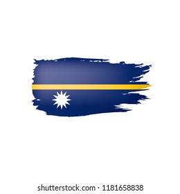 Nauru flag, vector illustration on a white background.