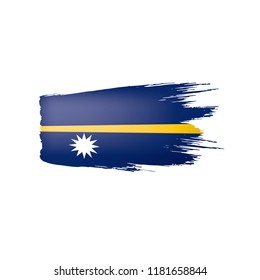 Nauru flag, vector illustration on a white background.