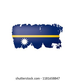 Nauru flag, vector illustration on a white background.
