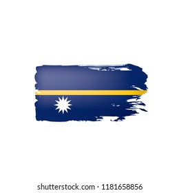 Nauru flag, vector illustration on a white background.