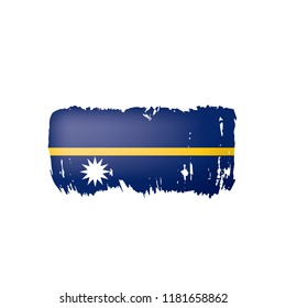 Nauru flag, vector illustration on a white background.