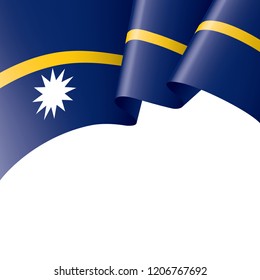 Nauru flag, vector illustration on a white background