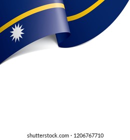Nauru flag, vector illustration on a white background