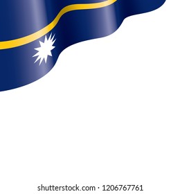 Nauru flag, vector illustration on a white background