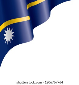 Nauru flag, vector illustration on a white background