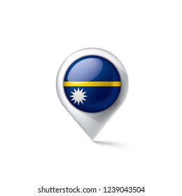 Nauru flag, vector illustration on a white background