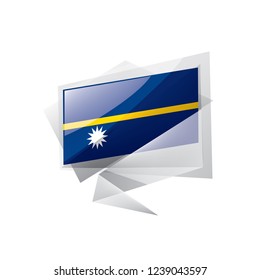 Nauru flag, vector illustration on a white background