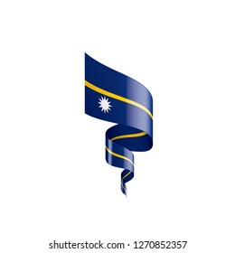 Nauru flag, vector illustration on a white background