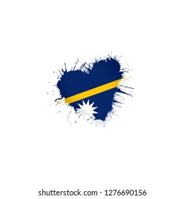 Nauru flag, vector illustration on a white background