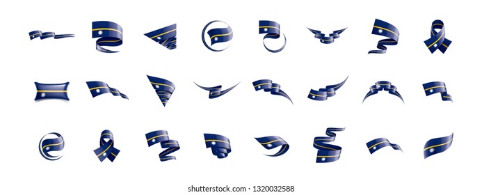 Nauru flag, vector illustration on a white background