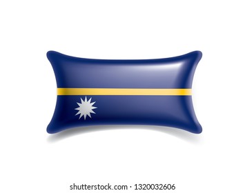 Nauru flag, vector illustration on a white background