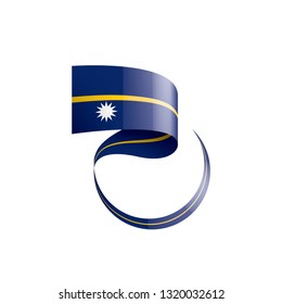 Nauru flag, vector illustration on a white background