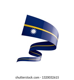 Nauru flag, vector illustration on a white background