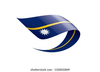 Nauru flag, vector illustration on a white background