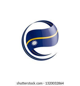 Nauru flag, vector illustration on a white background