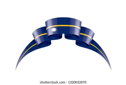 Nauru flag, vector illustration on a white background