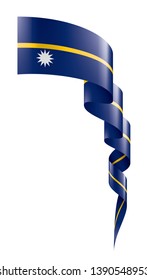 Nauru flag, vector illustration on a white background