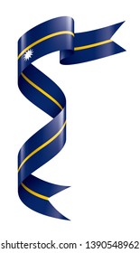 Nauru flag, vector illustration on a white background