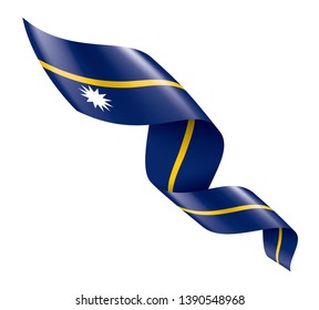 Nauru flag, vector illustration on a white background