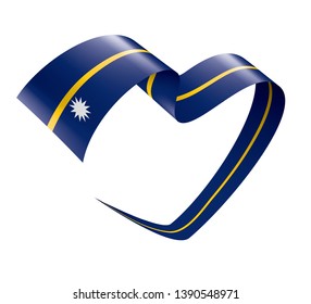 Nauru flag, vector illustration on a white background