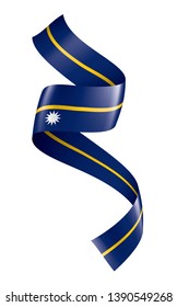 Nauru flag, vector illustration on a white background