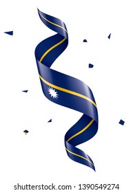 Nauru flag, vector illustration on a white background