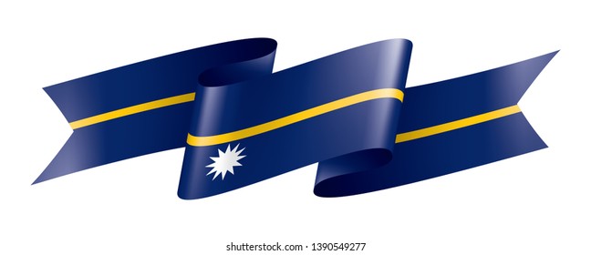 Nauru flag, vector illustration on a white background