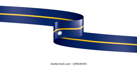 Nauru flag, vector illustration on a white background