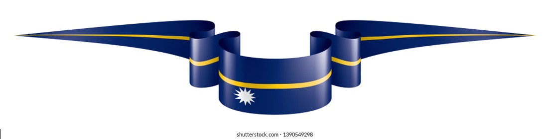 Nauru flag, vector illustration on a white background