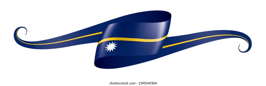 Nauru flag, vector illustration on a white background