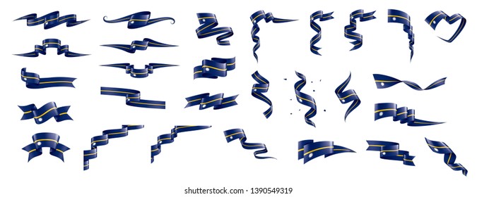 Nauru flag, vector illustration on a white background