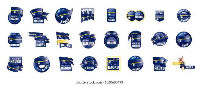 Nauru flag, vector illustration on a white background