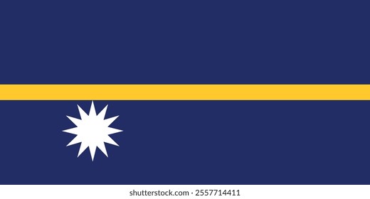 The Nauru Flag is very simple and with the colours Navy Blue, Yellow and White. 