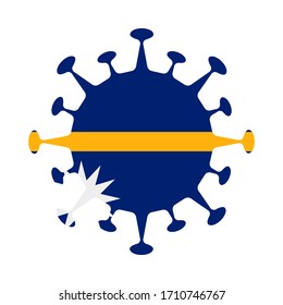 Flagge von Nauru in Virusform. Länderzeichen. Vektorillustration.
