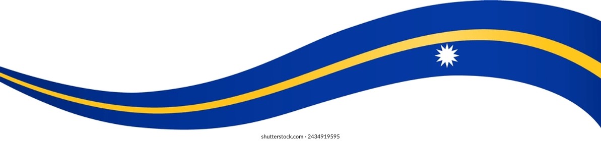 Nauru flag wave isolated on png or transparent background vector illustration.