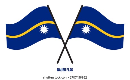 Nauru Flag Waving Vektorillustration Illustration auf weißem Hintergrund. Nationale Flagge von Nauru.