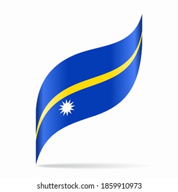 Fondo abstracto ondulado de la bandera de Nauru. Ilustración vectorial.