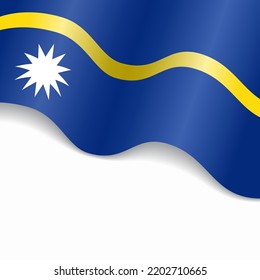 Nauru flag wavy abstract background. Vector illustration.