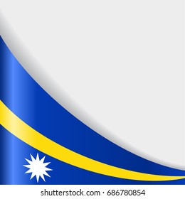 Nauru flag wavy abstract background. Vector illustration.