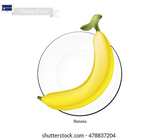 Nauru  Fruit, Illustration of Golden Banana. One of The Most Popular Fruits in Nauru.