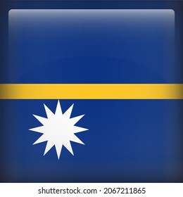 Nauru Glossy 3D Square Country Flag Icon