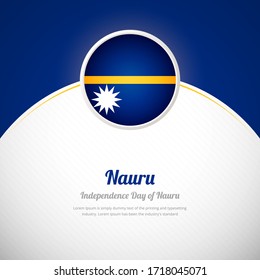 Nauru happy independence day with elegant colorful country flag background
