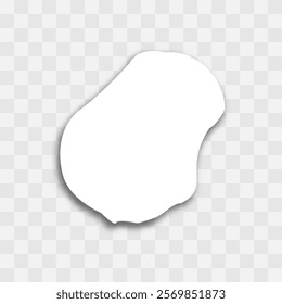 Nauru high detailed vector representation of country silhouette. White color on transparent background with dropped shadow. For educational, decorative, or informational use.