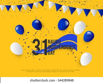 Nauru independence day of poster or banner background.