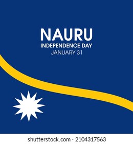 Vector del Día de la Independencia de Nauru. Bandera abstracta del vector Nauru. Afiche del Día de la Independencia de Nauru, 31 de enero. Día importante